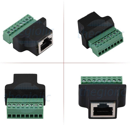 Cổng RJ45 Cái Ra 8 Chân Vặn Ốc Nối Dây