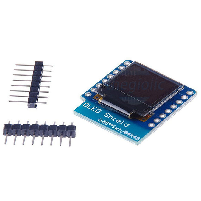 LCD OLED Shield 0.66inch 64x48 Chữ Trắng 16 Chân Giao Tiếp IIC