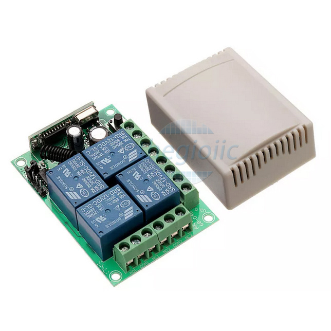 Mạch Thu RF 4 Relay 12VDC 10A 433Mhz