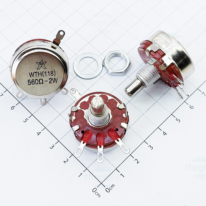 WTH118-561 Biến Trở, Chiết Áp 560 Ohm 2W 5% 1 Vòng