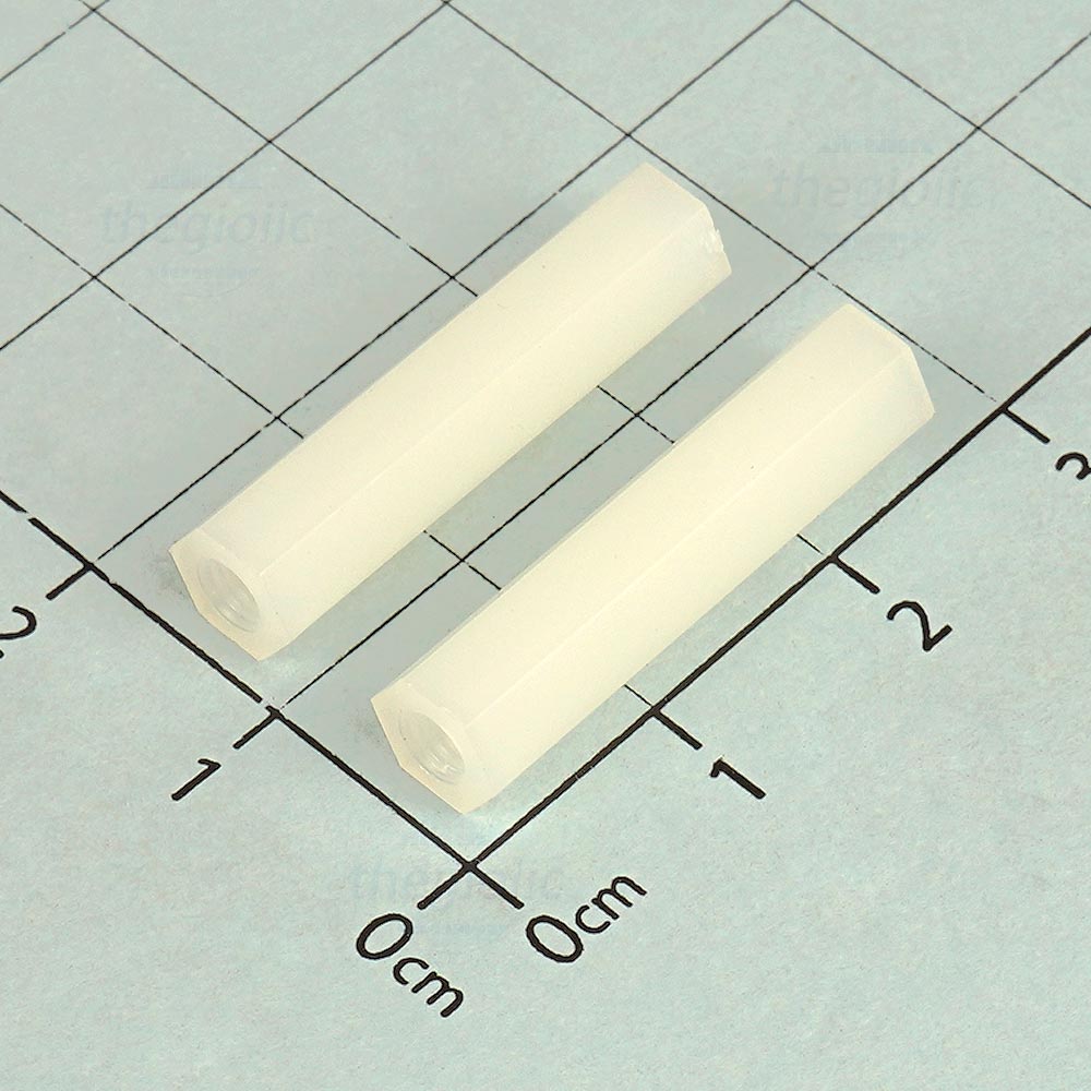 Trụ Nhựa HEX-M3 Cái-Cái Dài 25mm