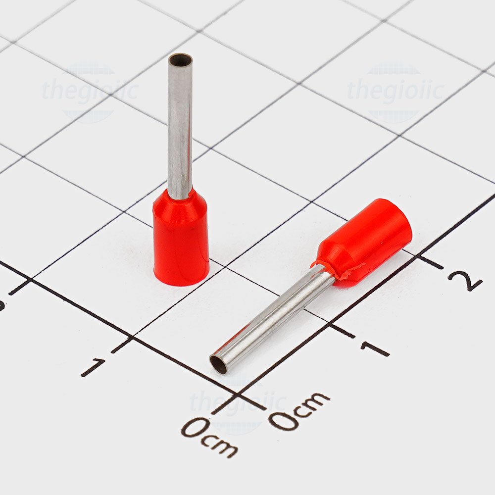 E1012 Cos Pin Rỗng Cỡ Dây 1mm2 Màu Đỏ