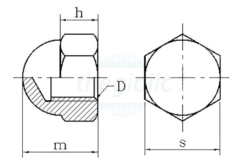 Đai Ốc Mũ M3 304