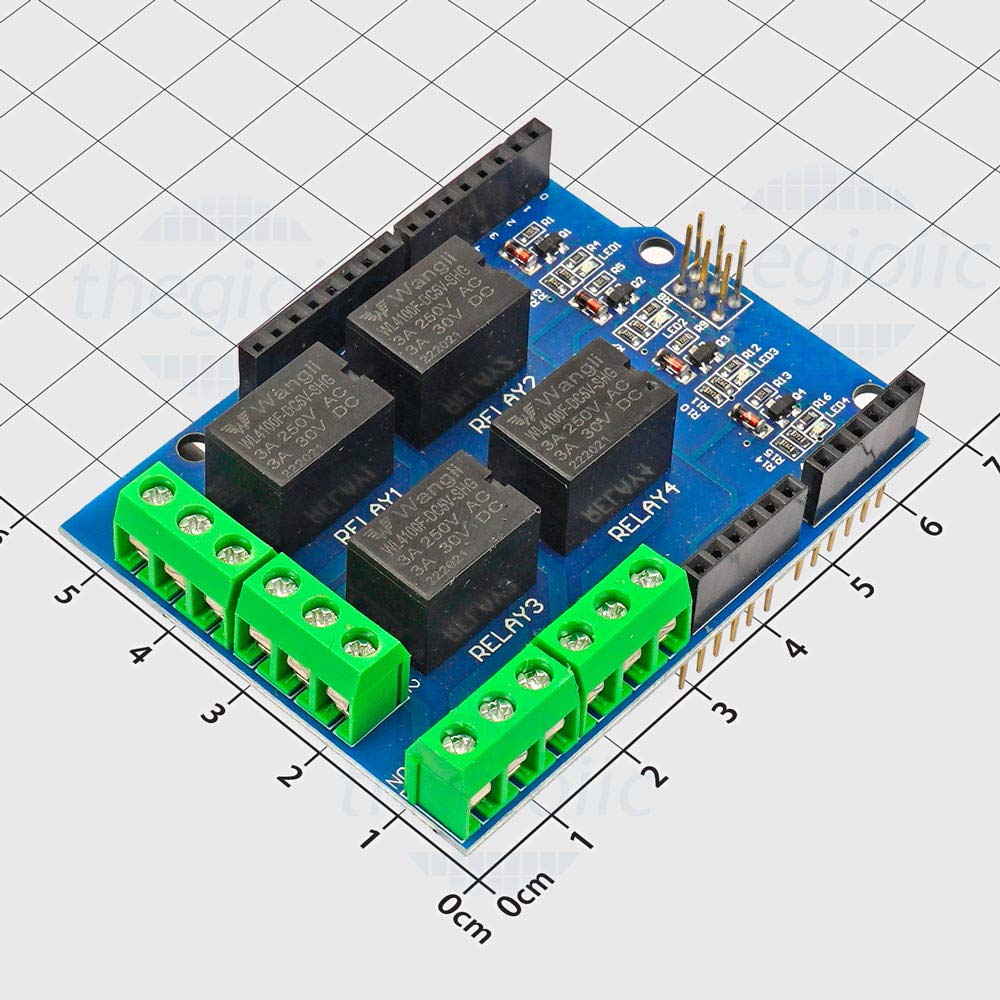 Mạch 4 Relay Arduino Shield 5V Kích Mức Cao