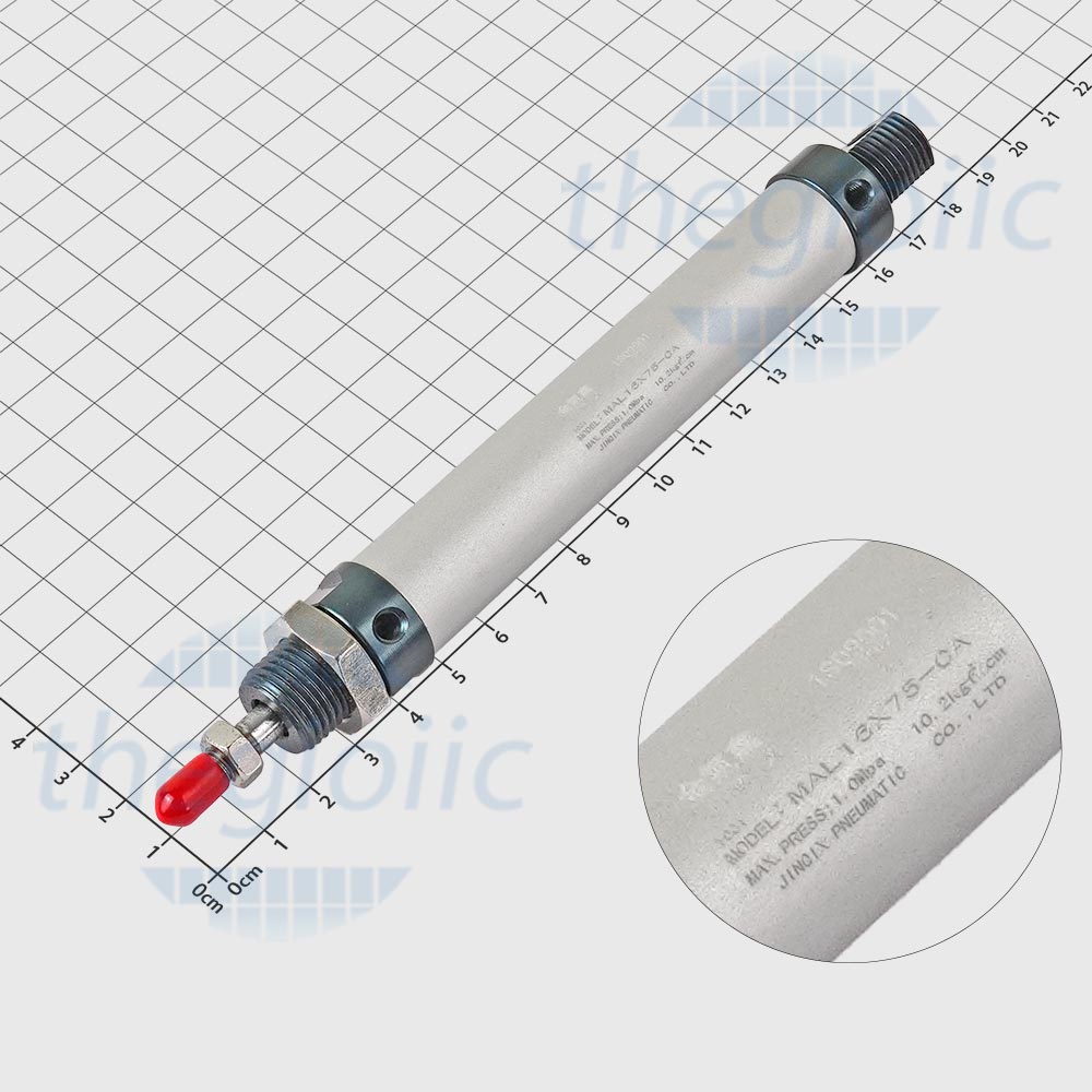 MAL16X75 Xi Lanh Khí Nén Tròn Đường Kính 16mm, Hành Trình 75mm