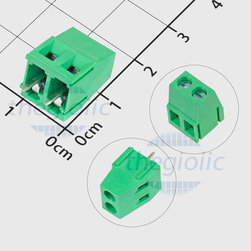 KF128-2-V Domino 2 Chân Thẳng 5mm 300V 10A Hàn PCB Loại Tốt