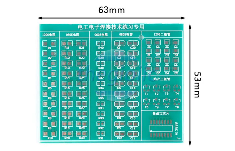 FR4 Tấm PCB Thực Hành Hàn Linh Kiện Dán 0603 0805 1206 SOT23 1 Mặt