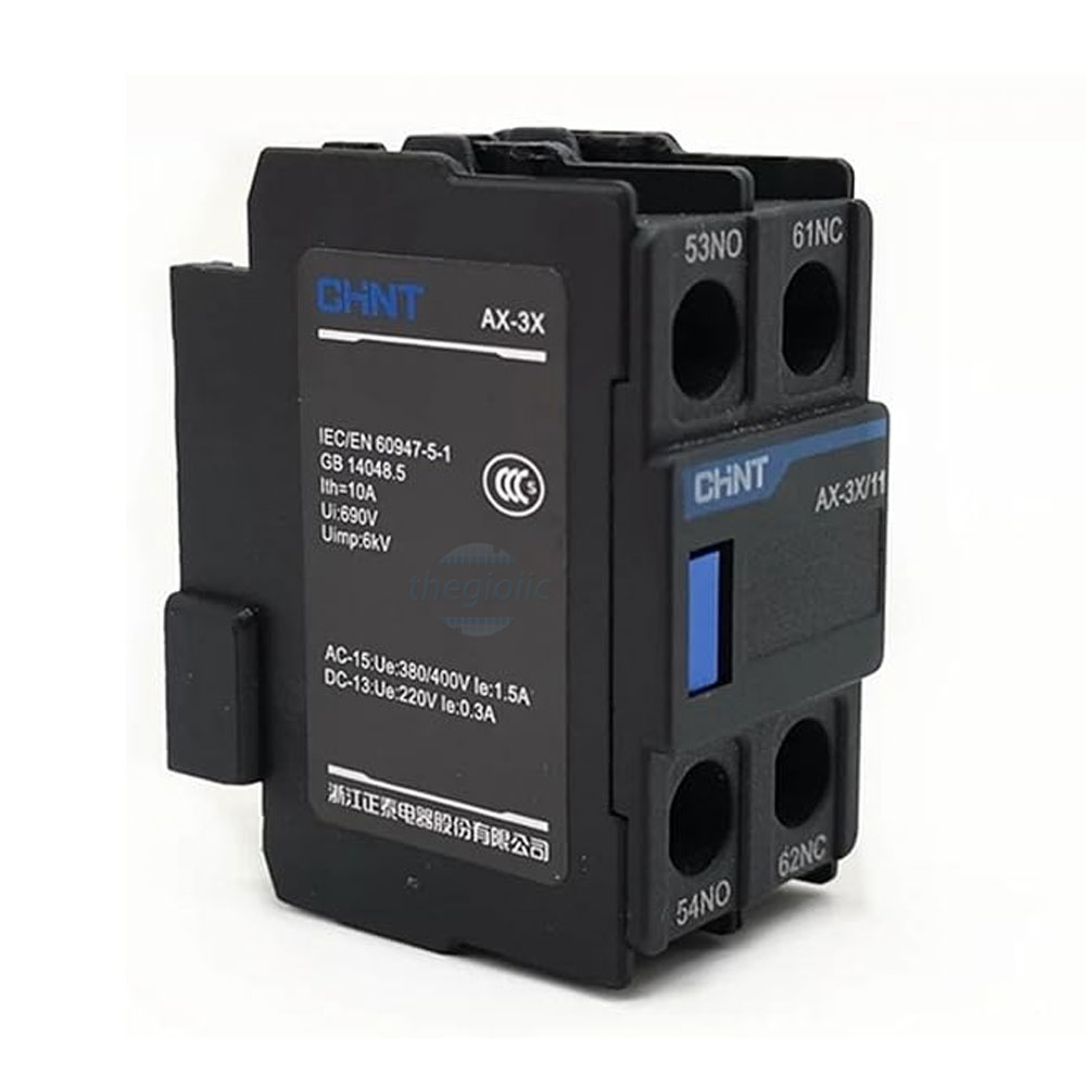 AX-3X/11 Tiếp Điểm Phụ Lắp Phía Trên Mặt Khởi Động Từ AC CHiNT 1NO+1NC