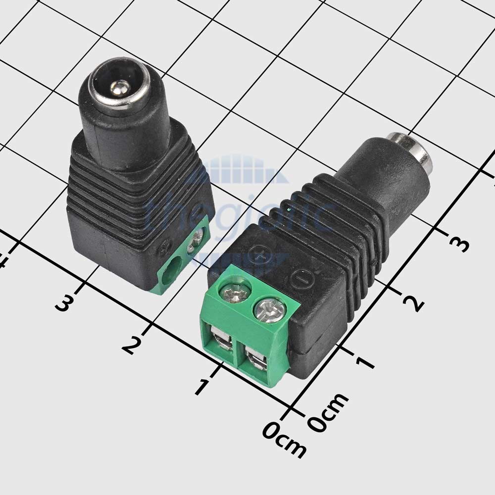 DC5525 Đầu Nối Nguồn DC Cái Nối Dây Kim 2.5mm Kèm Domino