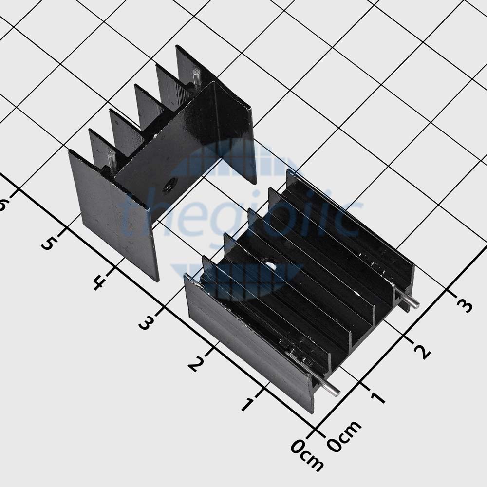 Nhôm Tản Nhiệt TO-220 25x24x16 Hàn PCB Màu Đen