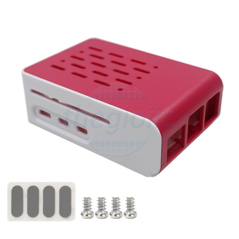 Hộp Nhựa Raspberry Pi 5 Màu Đỏ Trắng