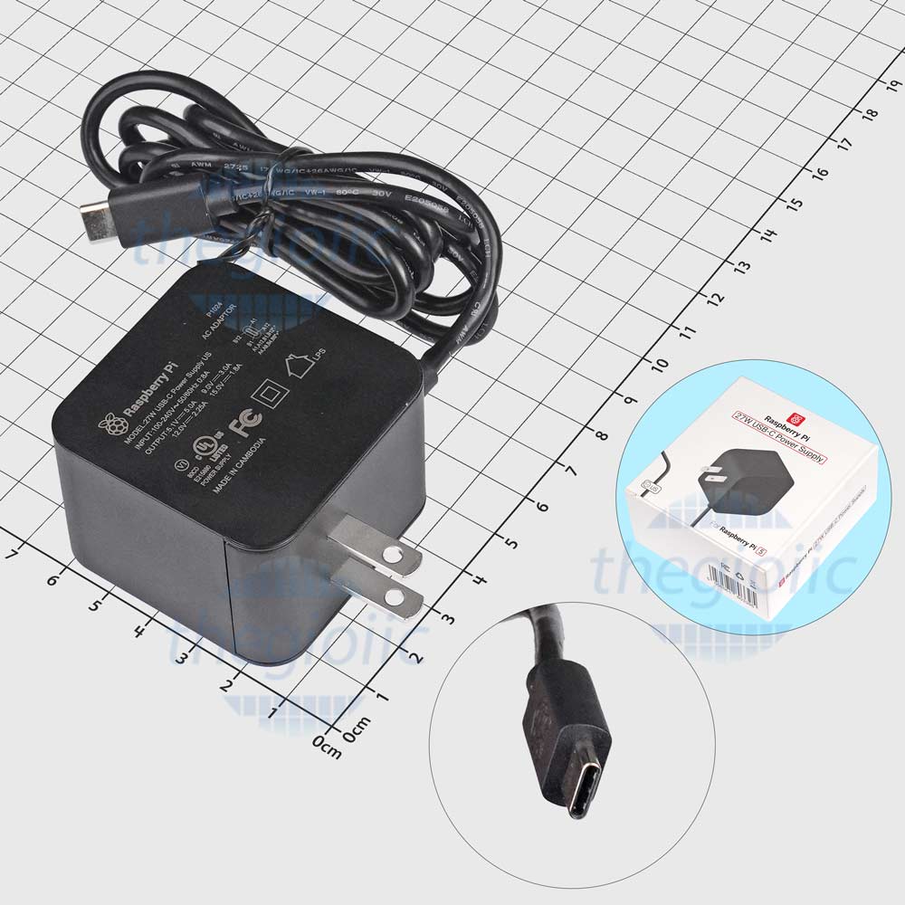 Nguồn Adapter 5.1V 5A Đầu USB Type C Cho Raspberry Pi 5