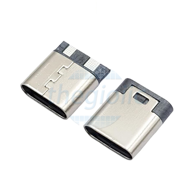 Cổng USB Cái Type C 2 Chân Thẳng, Dài 10mm