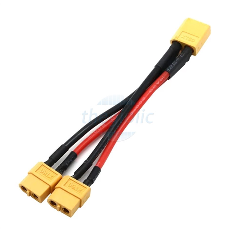 Cáp XT60 1 Đầu Đực Ra 2 Đầu Cái Dài 10cm