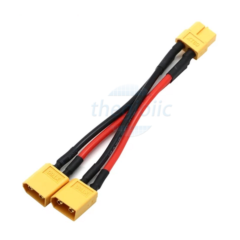 Cáp XT60 1 Đầu Cái Ra 2 Đầu Đực Dài 10cm