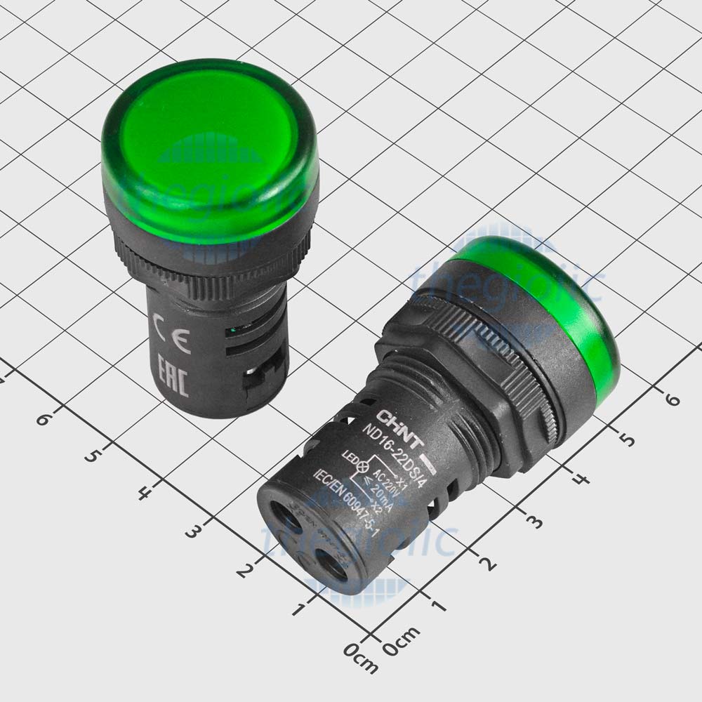 ND16-22DS/2 Đèn Báo CHiNT Màu Xanh Lá 22mm 220VAC