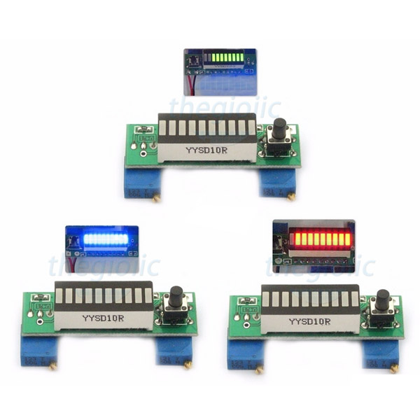 LM3914 Mạch Báo, Hiển Thị Dung Lượng Pin 2.4-40V Màu Xanh Lá