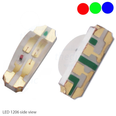 LED RGB 1206 Dán SMD Trong Suốt Side View