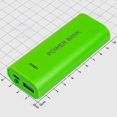 Hộp Sạc Pin Dự Phòng 2 Viên 18650 MicroUSB, Vỏ Nhựa Màu Xanh Lá