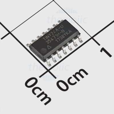 ATTINY24A-SSU, 8-Bit AVR Microcontroller, 20MHz, 2KB FLASH, 14-SOIC