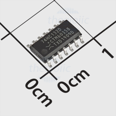 74HC132D,653 IC Quad 2-Input NAND Schmitt Trigger Logic Gate, 14-SOIC