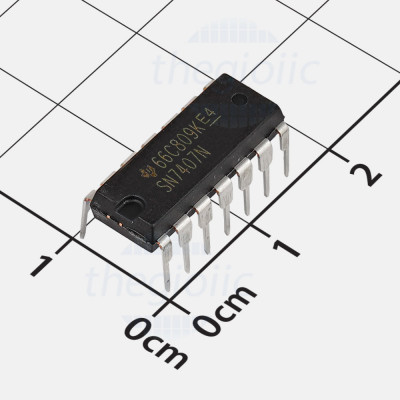 SN7407N IC Buffer Non-Inverting Open Collector Output, 14-DIP