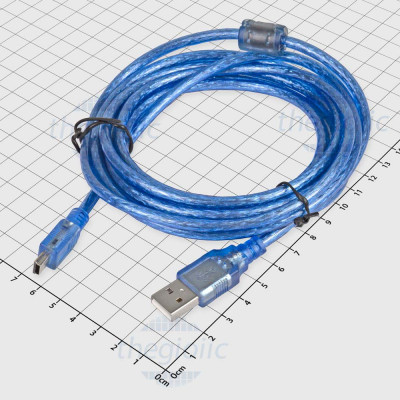 Cáp USB Type A Đực Nối Mini USB B Màu Xanh Dương Dài 3m