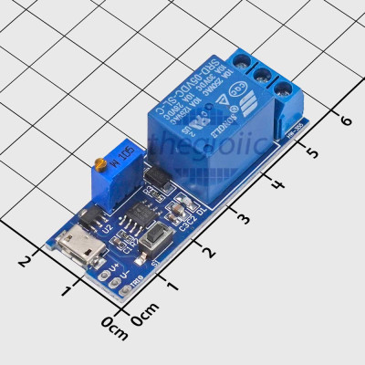 Mạch NE555 Timer Relay MicroUSB 0-24 Giây