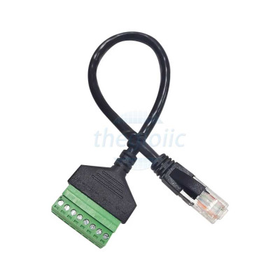 Dây Cáp RJ45 Đực To Terminal Block Plug-in 8 Chân Cái Dài 30cm