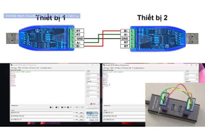 Hướng dẫn kết nối và kiểm tra 2 Module USB sang RS485 CH340E bằng Hercules