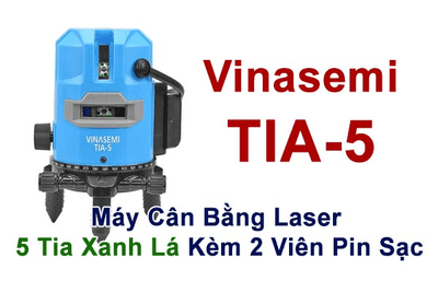Vinasemi TIA-5 Máy Cân Bằng Laser 5 Tia Xanh Lá Kèm 2 Viên Pin Sạc